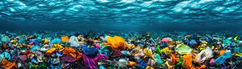 Ocean Plastic Pollution Underwater Garbage Waste Debris Environmental Disaster