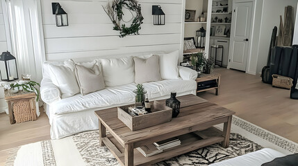 Modern Farmhouse Living Room Decor: Cozy Interior Design