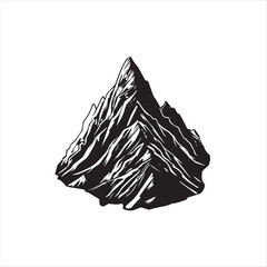 black and white mountains, illustration, vector, nature, mountain, object, pattern, 