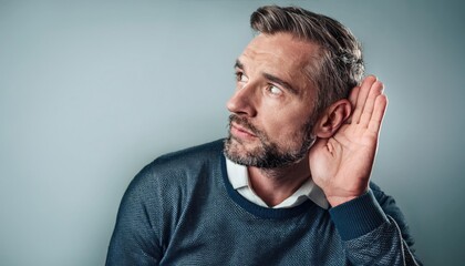 Fototapeta premium person intently listening with an open and curious expression