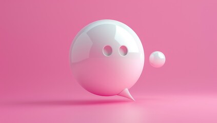 Obraz premium White Speech Bubble on Pink Background