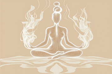Yoga Pose with Flowing Steam, Steam and Yoga in Harmony