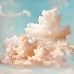 Fototapeta premium Soft scattered clouds in high-resolution texture clear sky nature serene environment aerial view dreamy concept