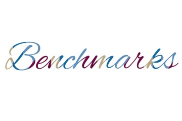 the word benchmarks on colorful cartoon paper