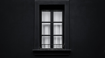 Fototapeta premium modern black window on black house facade
