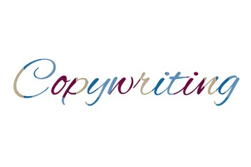 the word copywriting on colorful cartoon paper
