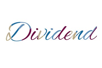 the word dividend on colorful cartoon paper
