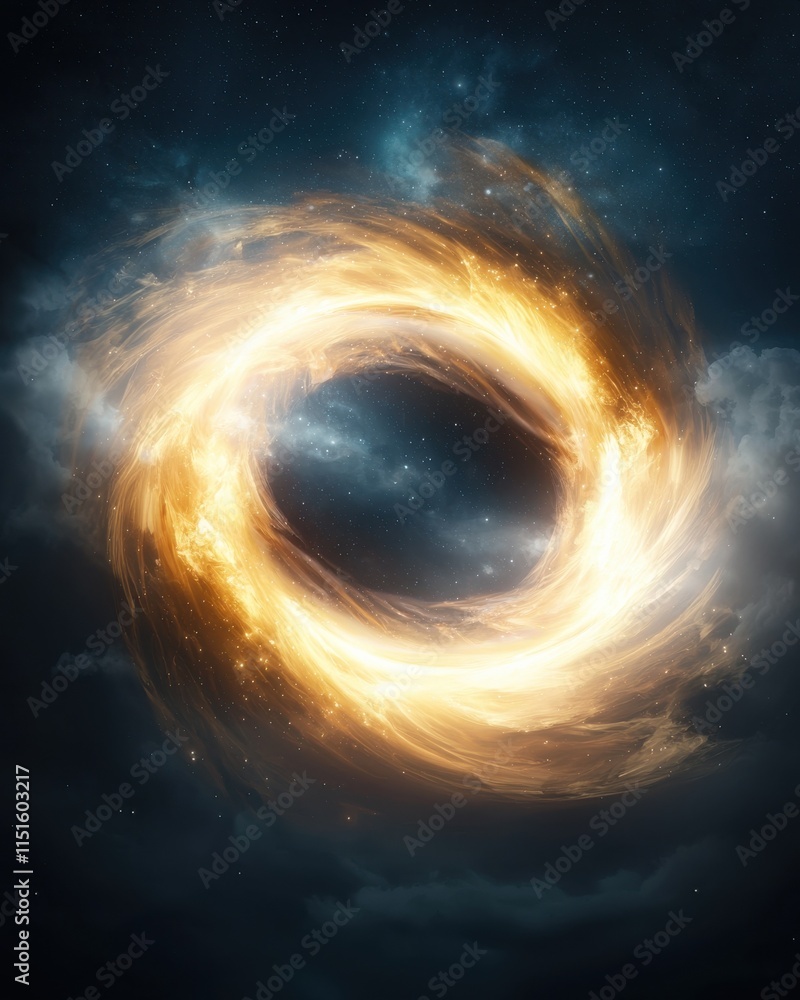 Poster cosmic energy swirl outer space digital art dark background abstract view universe concept