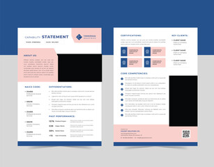 Minimal Capability Statement Template With 2-Page design.