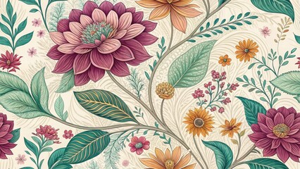 seamless pattern with flowers