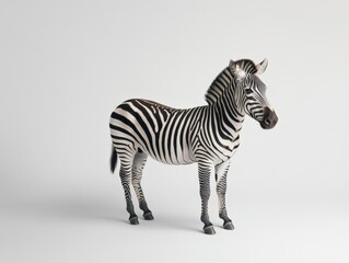 Fototapeta premium a zebra stands in front of a plain background