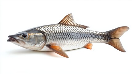 Silver fish isolated on a plain white background