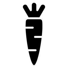 Carrot Icon, Black And White Glyph Icon Symbol