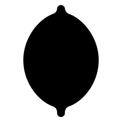 Lemon Icon, Black And White Glyph Icon Symbol
