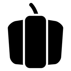 Bell Pepper Icon, Black And White Glyph Icon Symbol