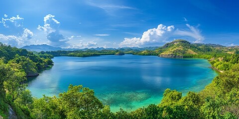 Scenic view of a beautiful bay, showcasing tranquil waters and lush surroundings. This stunning bay offers a perfect escape for relaxation and exploration, making it an ideal destination for nature