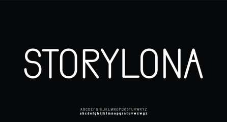 Abstract thin line font alphabet. Minimal modern fonts and numbers. Typography typeface uppercase lowercase and number. vector illustration
