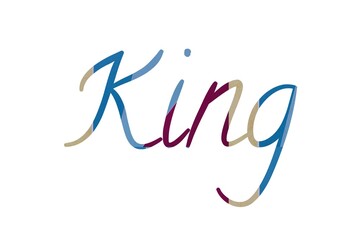 Obraz premium the word king on colorful cartoon paper