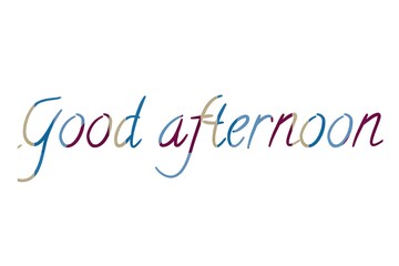 the word good afternoon on colorful cartoon paper