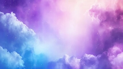 Fototapeta premium A stunning watercolor galaxy illustration with vibrant purples, blues, and pinks, featuring stars, nebulae
