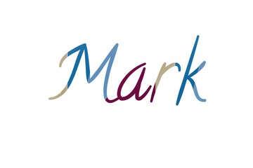 the word mark on colorful cardboard