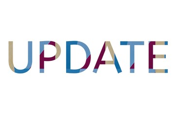 the word update on colorful cardboard