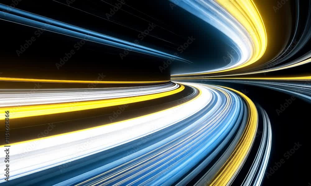 Poster dynamic light trails in abstract motion