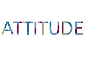 the word attitude on colorful cardboard