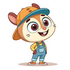 Naklejka premium A smily cartoon character without background