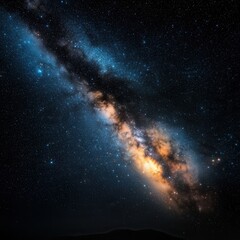 Fototapeta premium Star-filled sky over mountain landscape high-resolution astrophotography nighttime close-up cosmic beauty