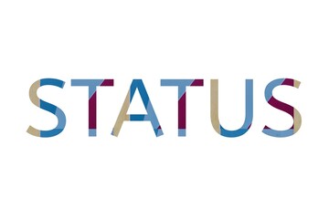 the word status on colorful cardboard