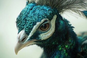 Obraz premium close up of a peacock's head