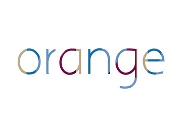 the word orange on colorful cardboard