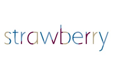 the word strawberry on colorful cardboard