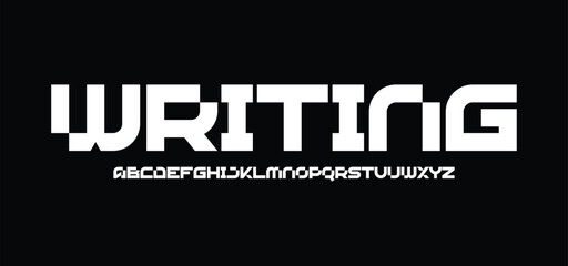 Modern Bold Font. Extended Font. Regular Italic Number Typography urban style alphabet fonts for fashion, sport, technology, digital, movie, logo design, vector illustration
