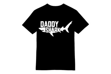 DADDY SHARK – Grunge-Style Shark Silhouette T-shirt