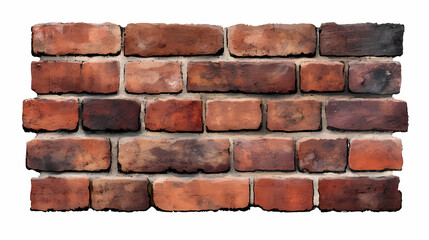 Obraz premium Collection of old red brick for wall isolated on transparent background. Cinder. Illustration