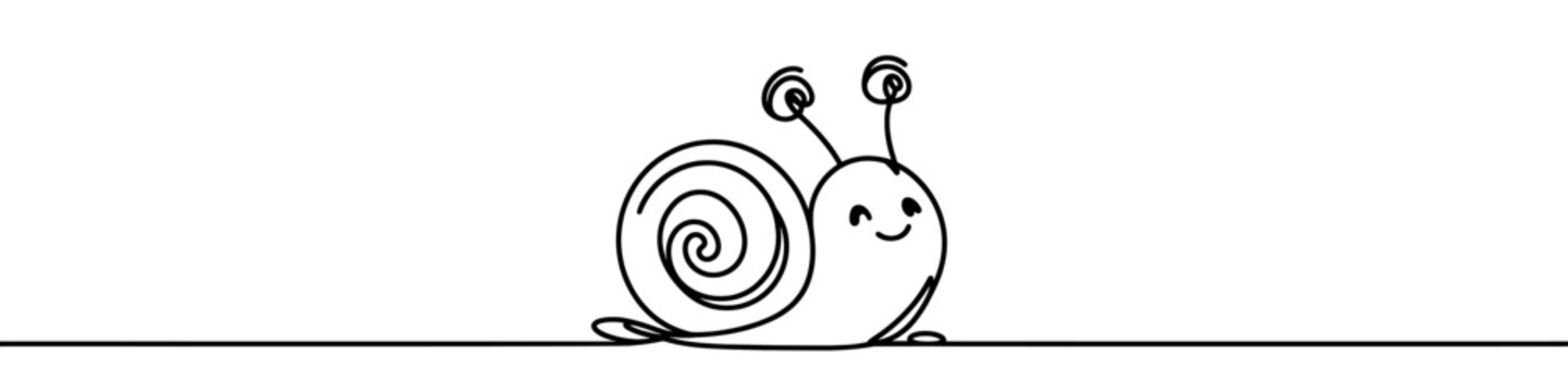 recommend clip art: Simple line art illustration of a snail crawling is perfect for nature and wildlife themed projects