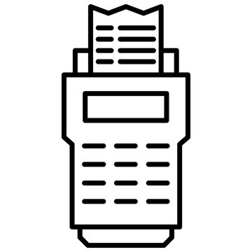 recommend clip art: Debit Card Machine Icon, Debit Card Swipe Machine Icon., Black And White Outline Icon Symbol
