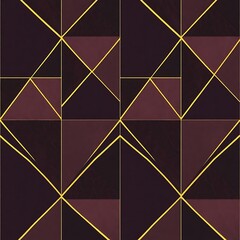 Geometric Abstract Pattern: Seamless repeating pattern with  bold, geometric shapes in rich burgundy and gold hues.  Modern, minimalist, and stylish, perfect for contemporary design projects.  