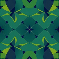 Emerald Kaleidoscope: Abstract Green and Teal Pattern 