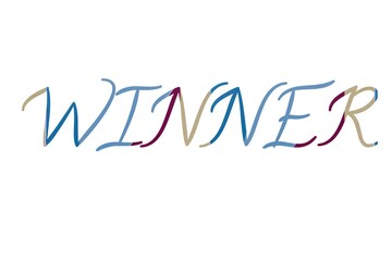 the word winner on colorful cartoon paper