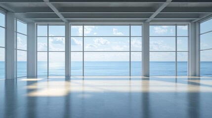 Fototapeta premium Ocean View Room: Tranquil Coastal Interior Design