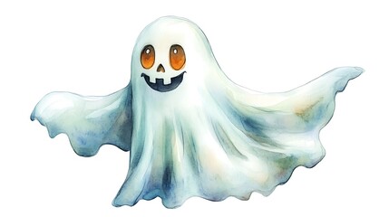 Playful ghost illustration halloween theme cartoon style fun vibe