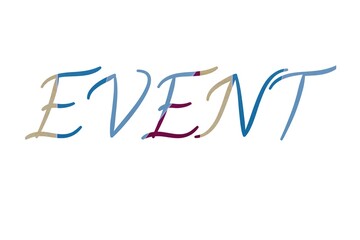 the word event on colorful cartoon paper