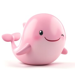 Playful pink dolphin toy coastal beach digital illustration fun upbeat