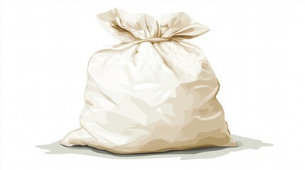 Bag of Flour Vector - Single 2D Flat Vector