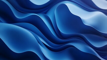 Obraz premium Fluid motion of blue waves abstract design digital art calmness