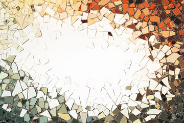 Fototapeta premium A fragmented mosaic design in abstract, earthy tones, white background