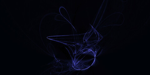 the black background with an abstract pattern resembles a spiral galaxy with twisting lights